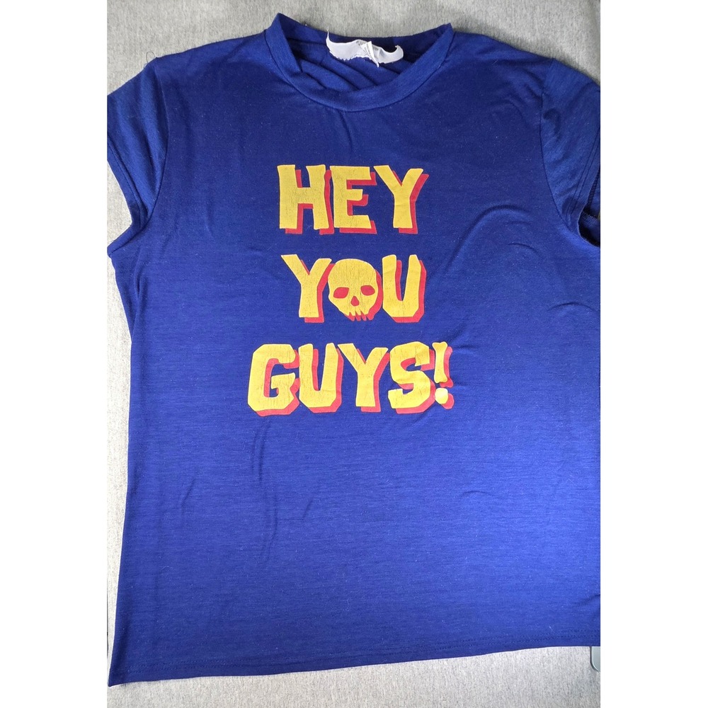 The Goonies Hey You Guys Graphic Tee Blue Short Sleeve Shirt Large